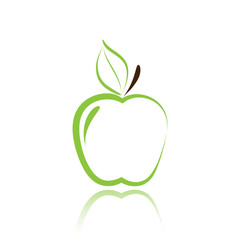 Green apple. Abstract element for design. Illustration.