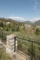 Fototapeta na wymiar Views. Glance from the hills to the Julian Pre-Alps