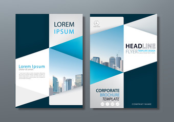 Blue flyer design template vector, Leaflet cover presentation, book cover, layout in A4 size