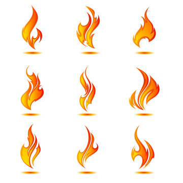 Fire flames. Abstract element for design. Illustration.