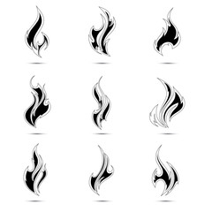 Fire flames. Abstract element for design. Illustration.