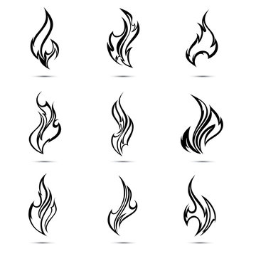 Fire flames. Abstract element for design. Illustration.