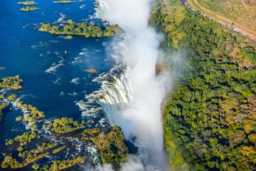  Vogelperspectief van de Victoria Falls-waterval op de Zambezi-rivier © Anna