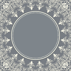 Vector ornamental round lace with damask and arabesque elements. Mehndi style. Orient traditional ornament. Zentangle-like round colored floral ornament.