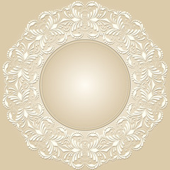 Vector ornamental round lace with damask and arabesque elements. Mehndi style. Orient traditional ornament. Zentangle-like round colored floral ornament.