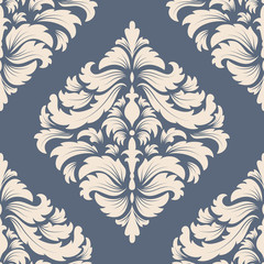 Vector damask seamless pattern element. Classical luxury old fashioned damask ornament, royal victorian seamless texture for wallpapers, textile, wrapping. Exquisite floral baroque template.