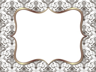 Vector fine floral square frame. Decorative element for invitations and cards. Border element