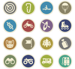 active recreation icon set