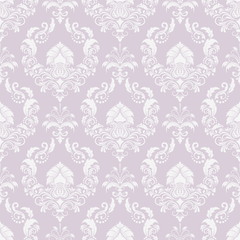 Vector damask seamless pattern background. Classical luxury old fashioned damask ornament, royal victorian seamless texture for wallpapers, textile, wrapping. Exquisite floral baroque template.