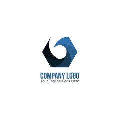 Hexagonal Wave Logo Vector. Isolated on White Background. For Company or Business.