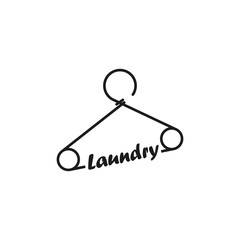 Laundry Logo Template. Isolated on White Background.