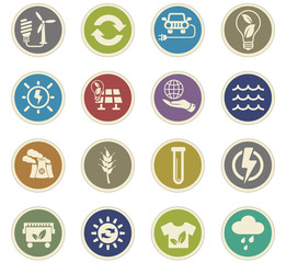 alternative energy icon set