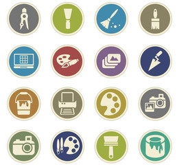 art tools icon set