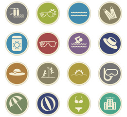 beach icon set