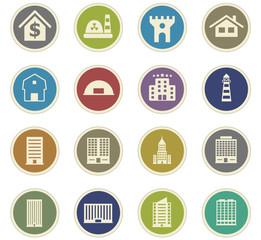 buildings icon set