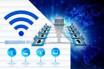 3d rendering Computer network
