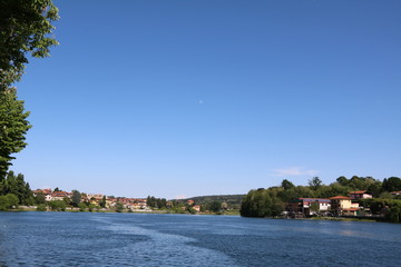 Waterfront river Ticino in Sesto Calende, Italy Lombardy 