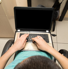 Fototapeta premium a man with a laptop