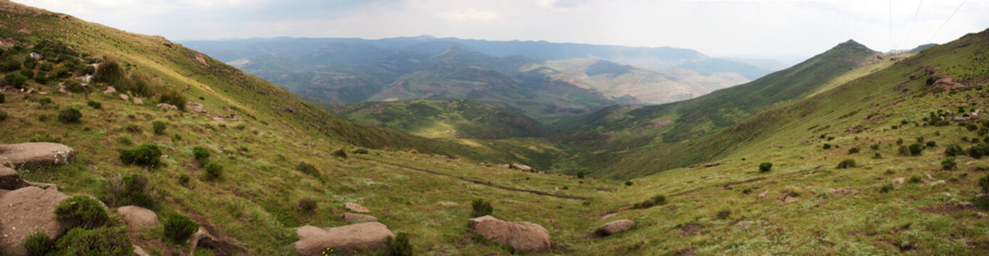 Beautiful landscape and scenery between Marakabei and Thaba Tseka, Lesotho, Southern Africa