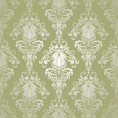 Vector damask seamless pattern background. Classical luxury old fashioned damask ornament, royal victorian seamless texture for wallpapers, textile, wrapping. Exquisite floral baroque template.