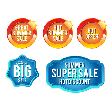 Colorful summer sale badges