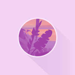 Scenery icon or badge design with tukan © svetabelaya