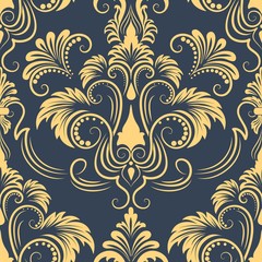 Vector damask seamless pattern element. Classical luxury old fashioned damask ornament, royal victorian seamless texture for wallpapers, textile, wrapping. Exquisite floral baroque template.