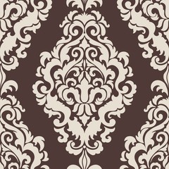Vector damask seamless pattern element. Classical luxury old fashioned damask ornament, royal victorian seamless texture for wallpapers, textile, wrapping. Exquisite floral baroque template.