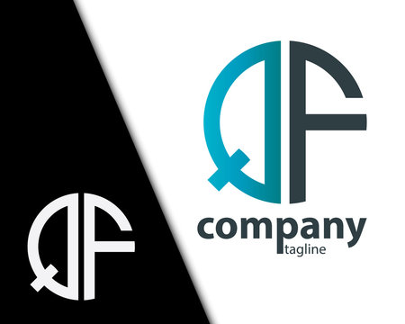 Initial Letter QF With Linked Circle Logo