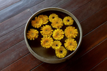 A bowl with flowers