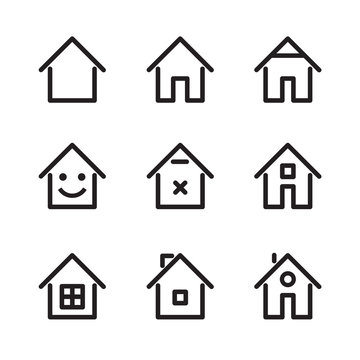 Set of house and home icon. Vector Illustration.