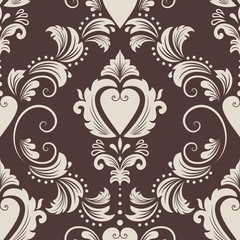 Vector damask seamless pattern element. Classical luxury old fashioned damask ornament, royal victorian seamless texture for wallpapers, textile, wrapping. Exquisite floral baroque template.