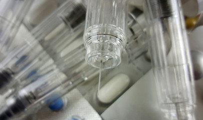 Diabet Injectors, pills, painkillers, medicine concept