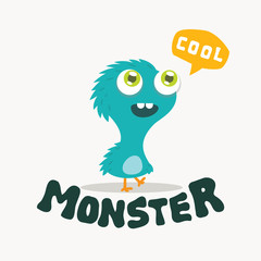 Cute monster vector. Monster logo.