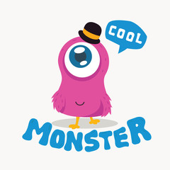 Cute monster vector. Monster logo.