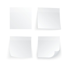 Modern vector illustration of Black and white stick note set isolated on white background