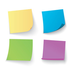 Modern vector illustration of Colorful stick note set isolated on white background