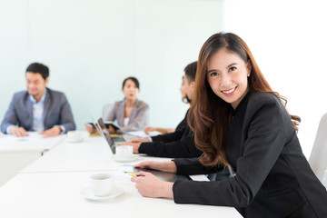 Business woman meeting with colleague