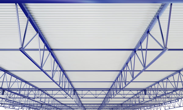 Industrial Building Metal Roof 3d Illustration