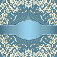 Wedding invitation and announcement card with ornamental round lace with arabesque elements. Mehndi style. Orient traditional ornament. Zentangle-like round colored floral ornament.