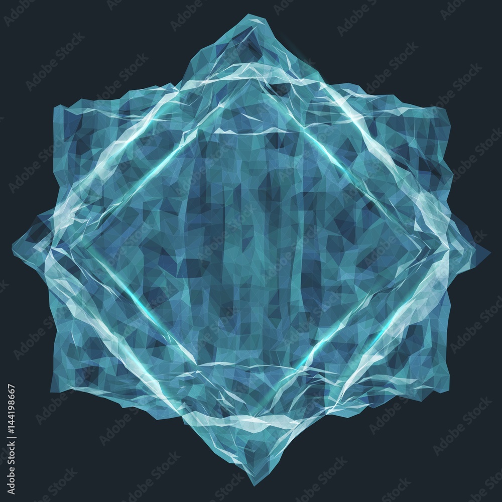 Aufkleber abstract vector mesh background. chaotically connected points and polygons flying in space. flying d
