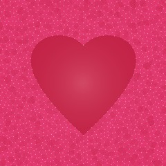 Abstract heart vector background. Futuristic style card. Lines, point, planes in 3d space.