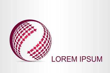 Logo stylized spherical surface with abstract shapes
