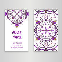 Vintage decorative elements. Business Cards. Ornamental floral. Oriental pattern, vector illustration. Islam, Arabic Indian turkish motifs