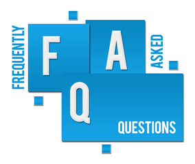 Fototapeta premium FAQ - Frequently Asked Questions Blue Squares Text 