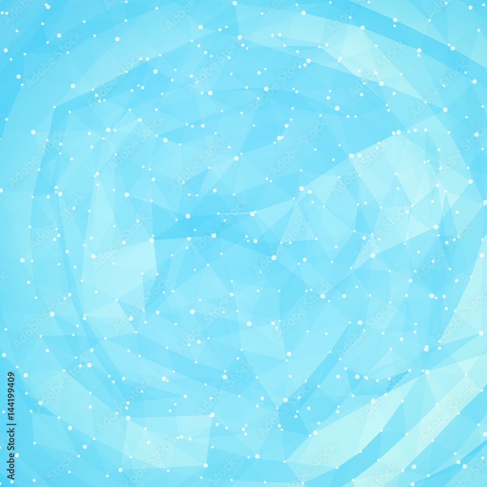 Poster abstract vector mesh background. chaotically connected points and polygons flying in space. flying d