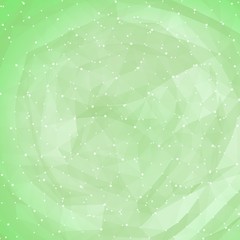 Abstract vector mesh background. Chaotically connected points and polygons flying in space. Flying debris. Futuristic technology style card. Lines, points, circles and planes. Futuristic design.