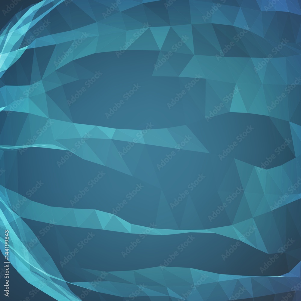 Poster abstract vector mesh background. chaotically connected points and polygons flying in space. flying d
