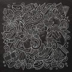 Cartoon cute doodles hand drawn Massage illustration