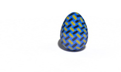 Three colored egg on white, 3d render